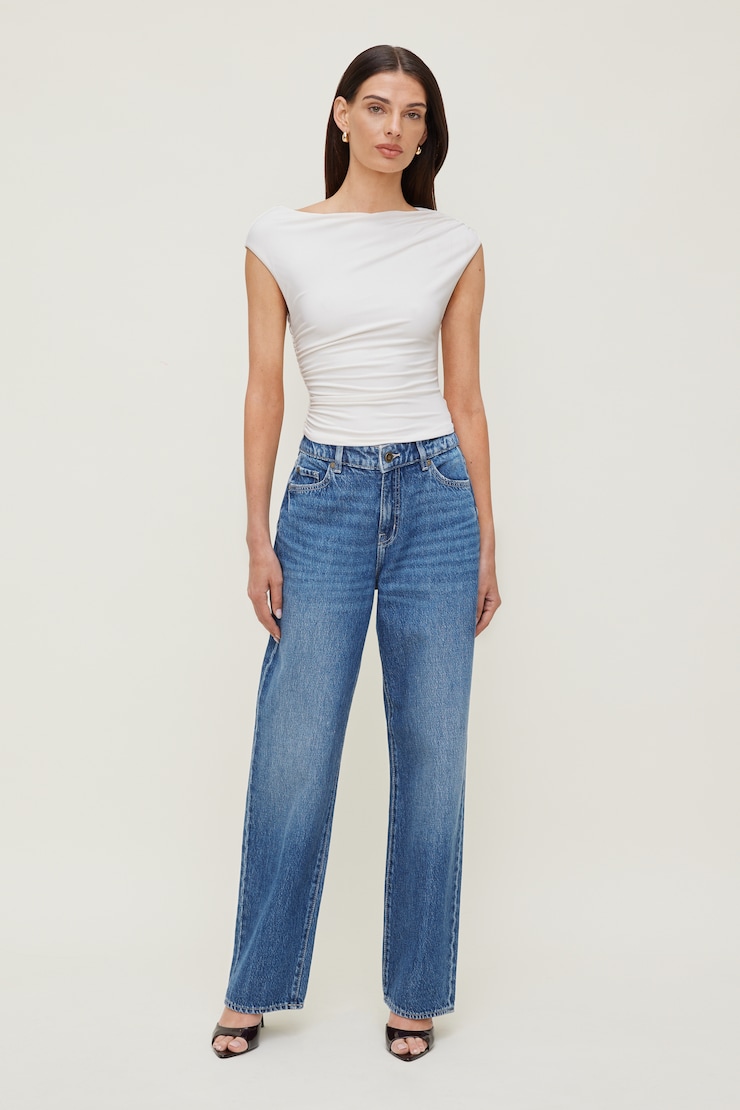 Sculpt Draped Top Calming White large