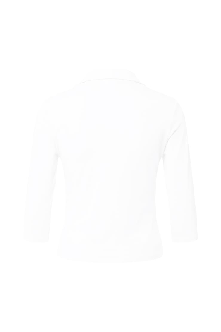 Sleek 3/4 Sleeve Polo Top, Bright White, large