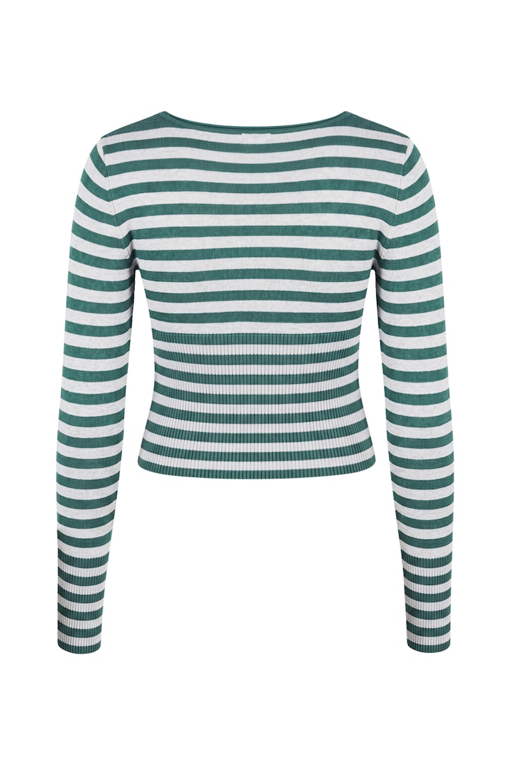 Wrap Me Sweater, Teal Temptation/Spring Grey Stripes, large