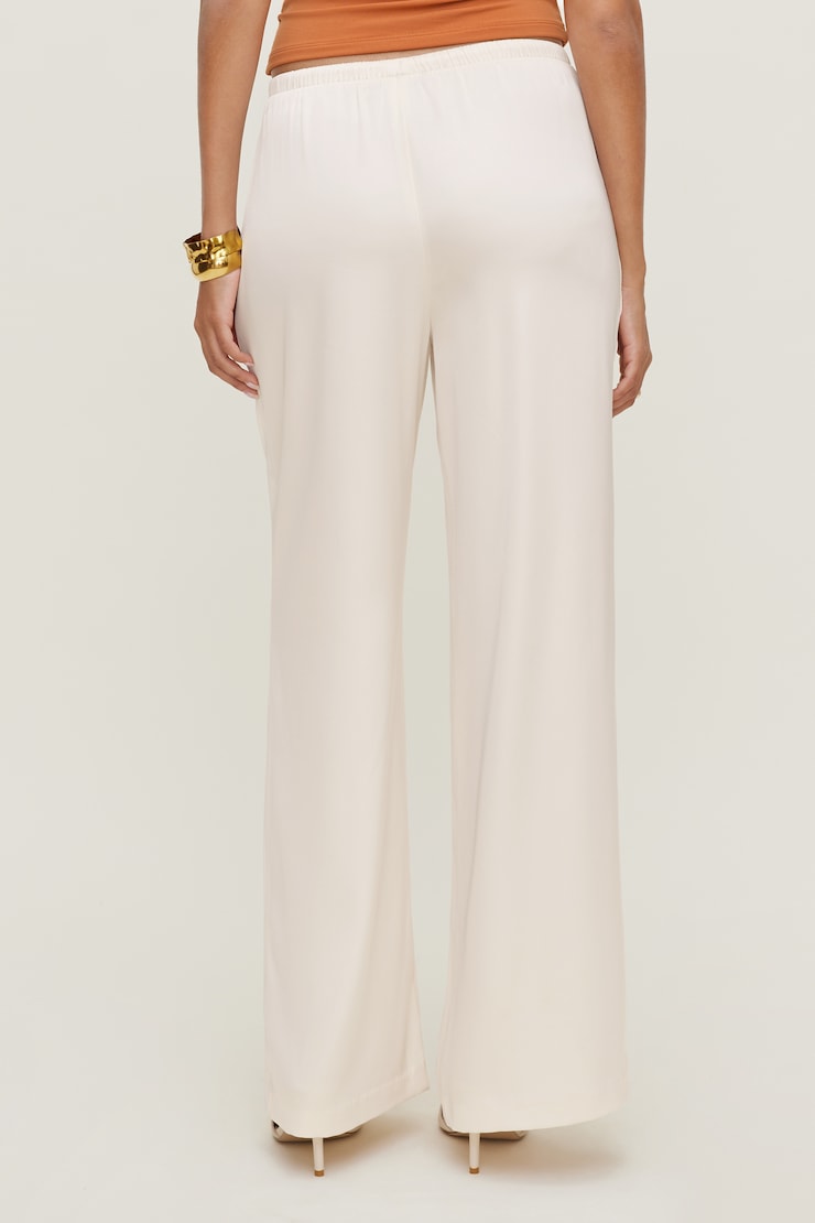 Pantalon en satin à jambe large Leo