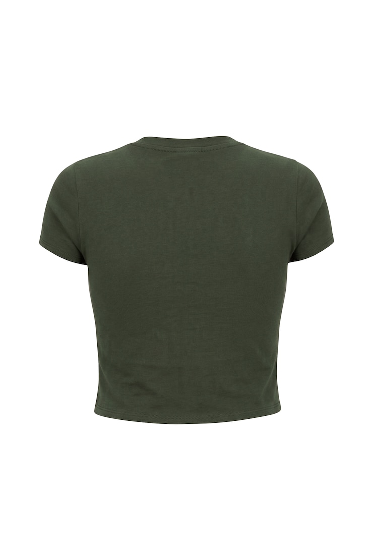 SuperSoft Cropped Crewneck T-Shirt, Olive Obsession with Local Icon Art, large
