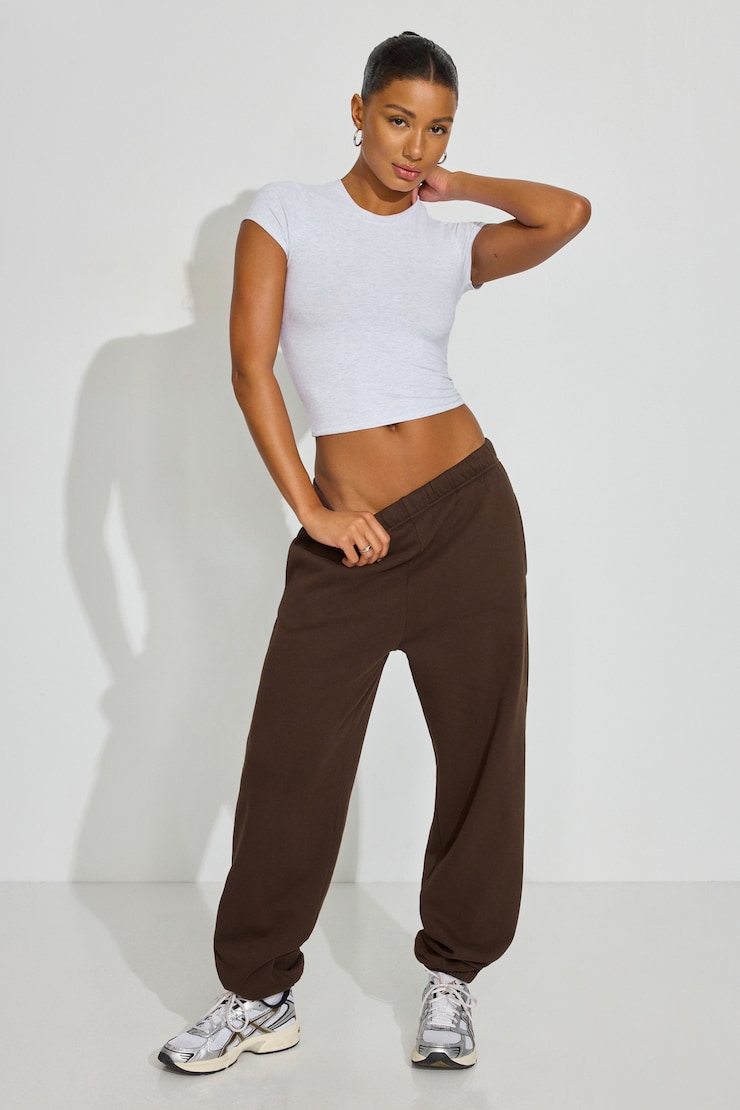 SuperSoft Crewneck Cropped T-Shirt, Spring Grey Mix, large