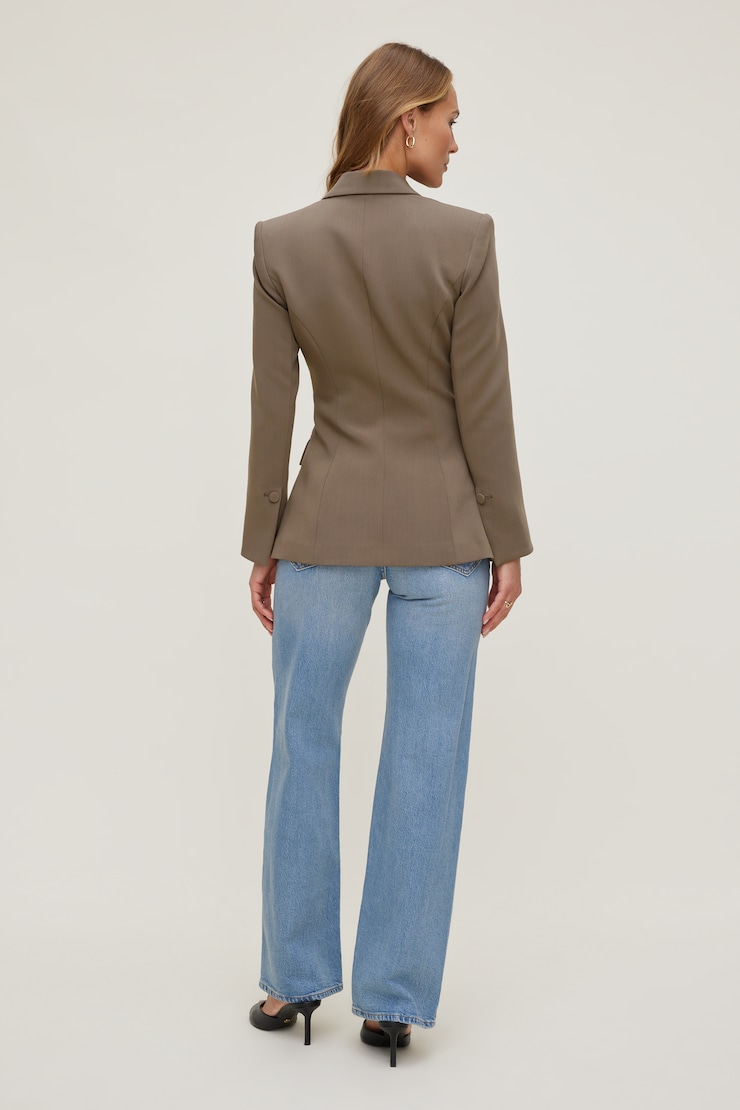 Anna Cinched Blazer Falcon Brown large