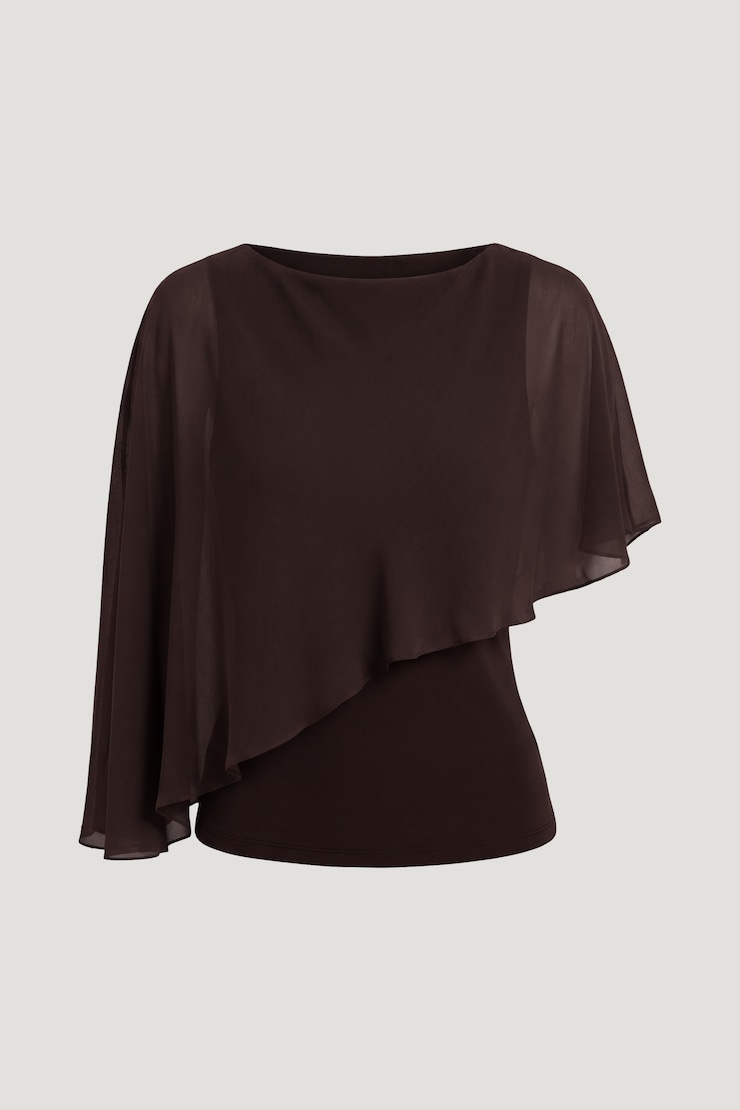 Sora Sculpt Cape Top Cherry Lacquer Burgundy large