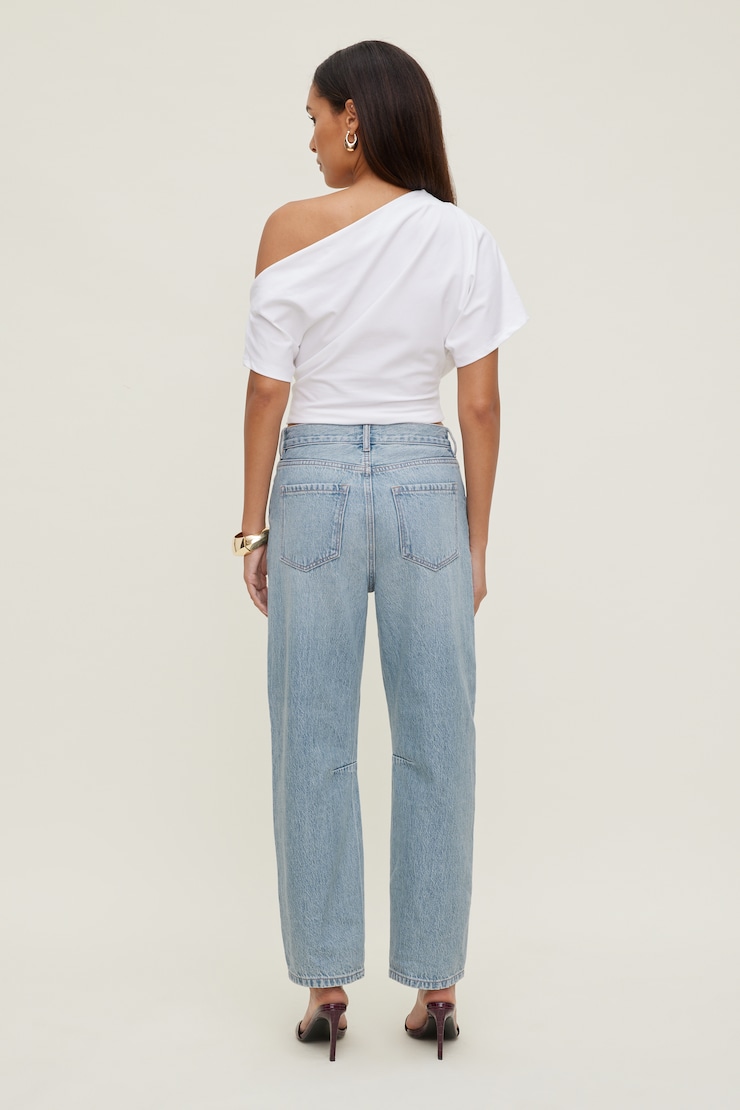 Theo Mid Rise Barrel Leg Jeans Medium Light Indigo / Estes Blue large