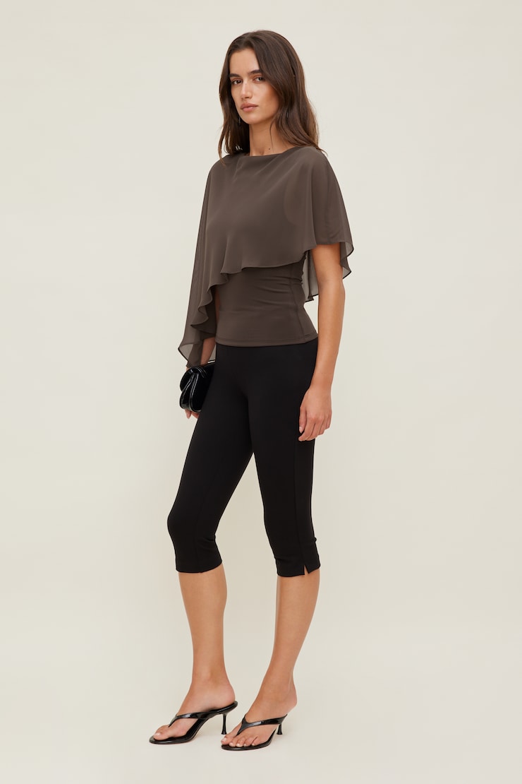 Sculpt Cape Top Light Mocha Brown large