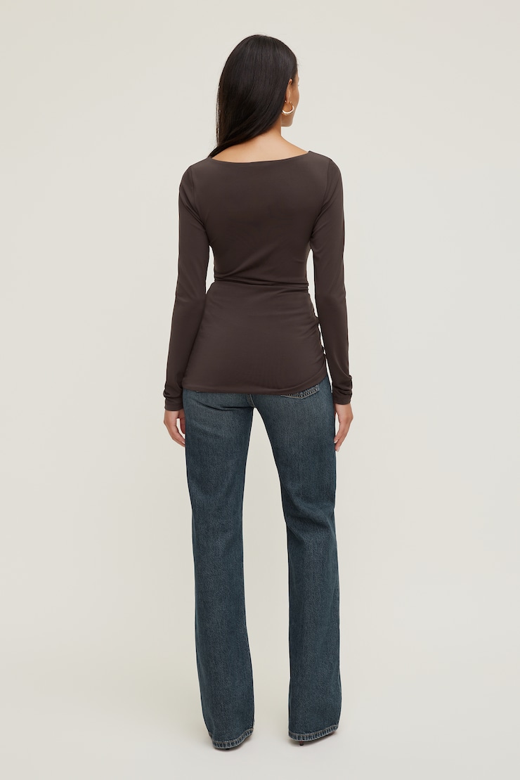 Sculpt Metal Detail Top Java Brown large