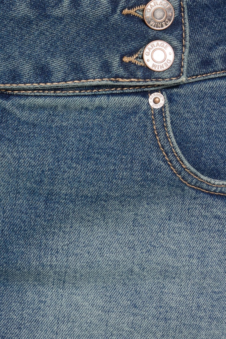 Microjupe-short en denim, Bleu Iris, large