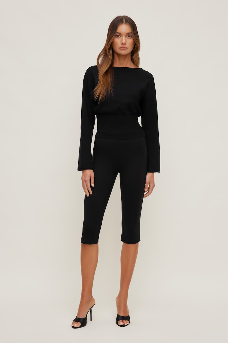 Suri Cinched Sweater Jet Black large