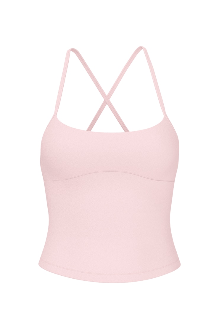 Sleek Underbust Crossback Cami Top, Pink, large