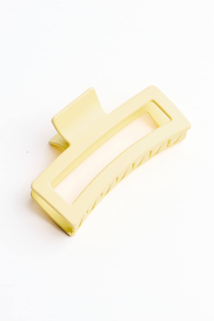 Oversized Rectangle Claw Clip, Limonada Yellow, large