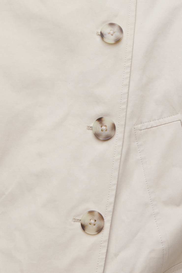 Twill Asymmetric Button Up Jacket Oyster Grey large