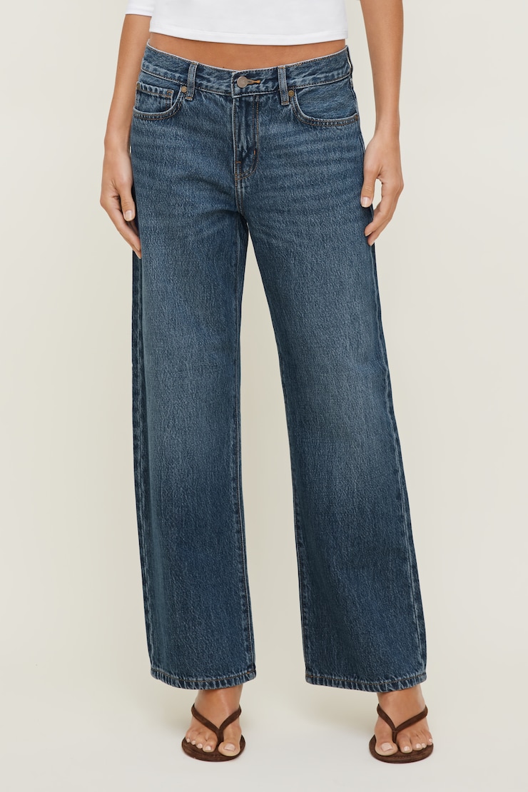 Jules Relaxed Low Rise Straight Leg Jeans Medium Indigo / Aspen Blue large