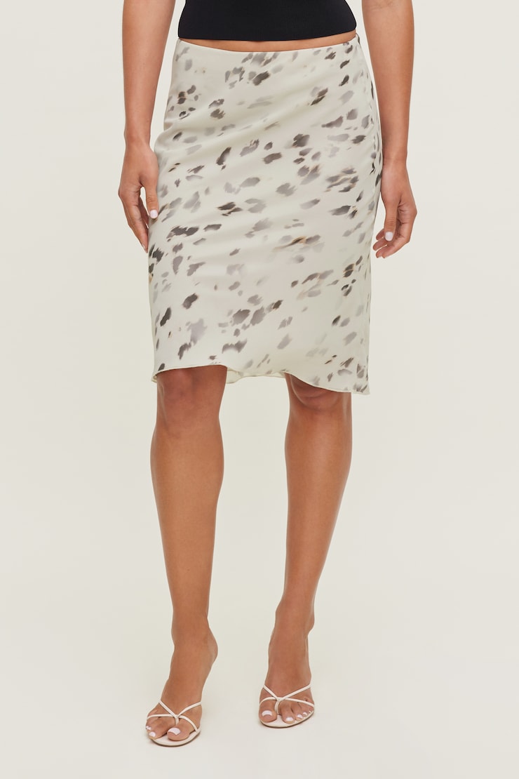 Esther Georgette Midi Skirt Beige Floral large