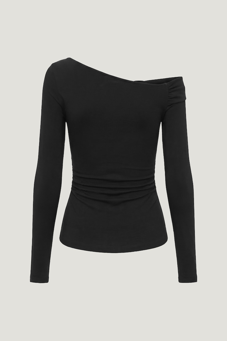 Twisted Long Sleeve Top Jet Black large