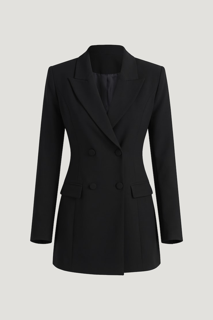 Sloane Blazer Romper Mini Dress Jet Black large