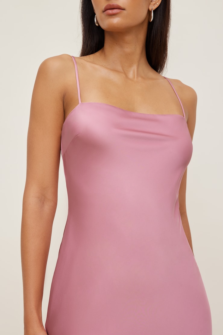 Aubrey Satin Maxi Dress Cashmere Rose Pink large