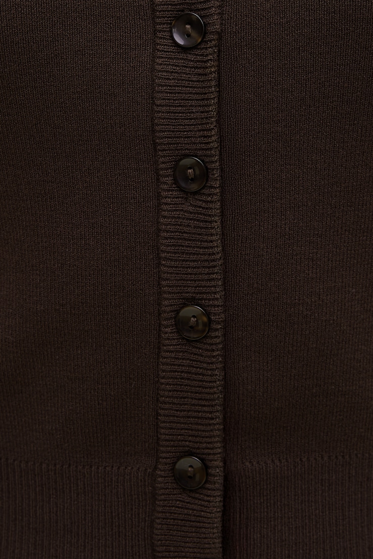 Rebecca Crewneck Cardigan Java Brown large