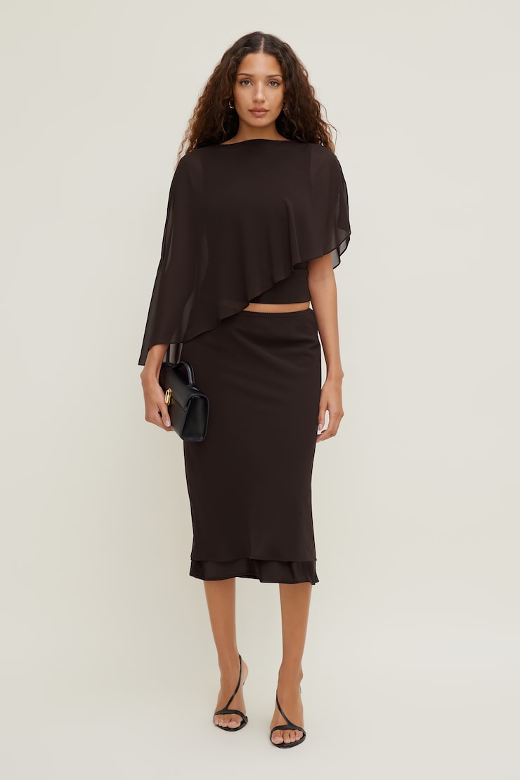 Sora Sculpt Cape Top Cherry Lacquer Burgundy large