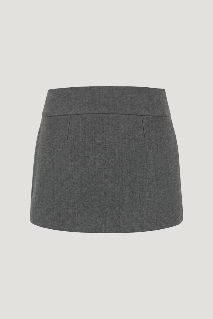 Slit Mini Skirt Grey Brushed Twill large