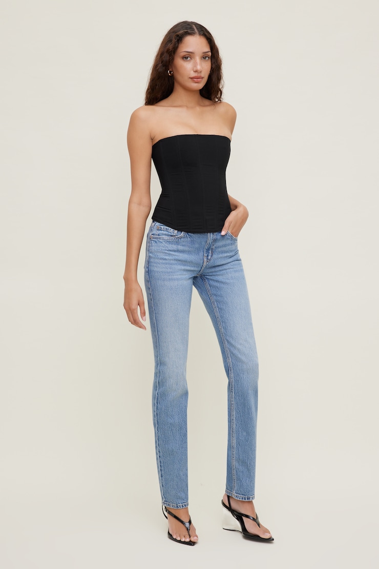Mesh Corset Top Jet Black large