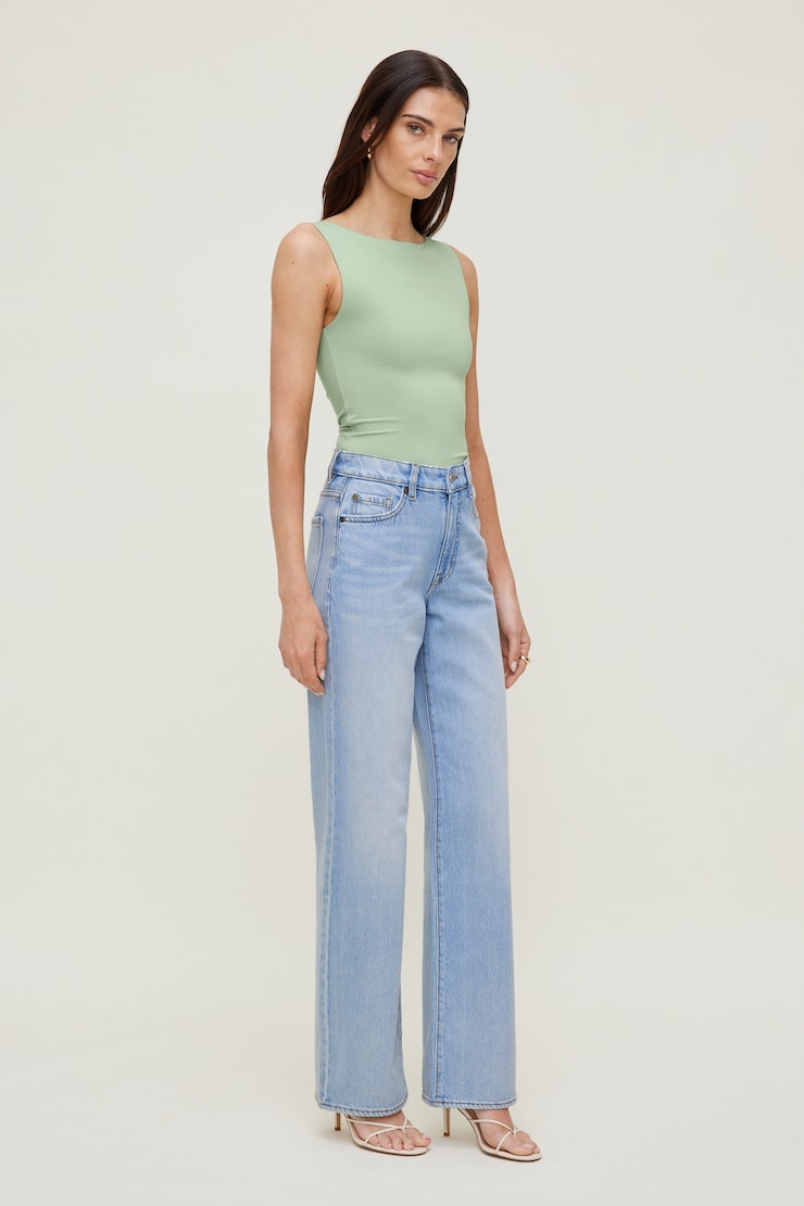 Nola Sculpt Tank Top Macaroon Mint Blue large
