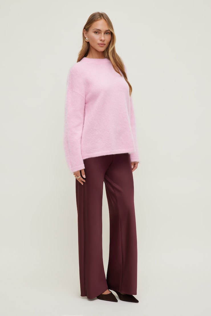 Premium Mohair Wide Sleeve Sweater Lilac Sachet Pink large