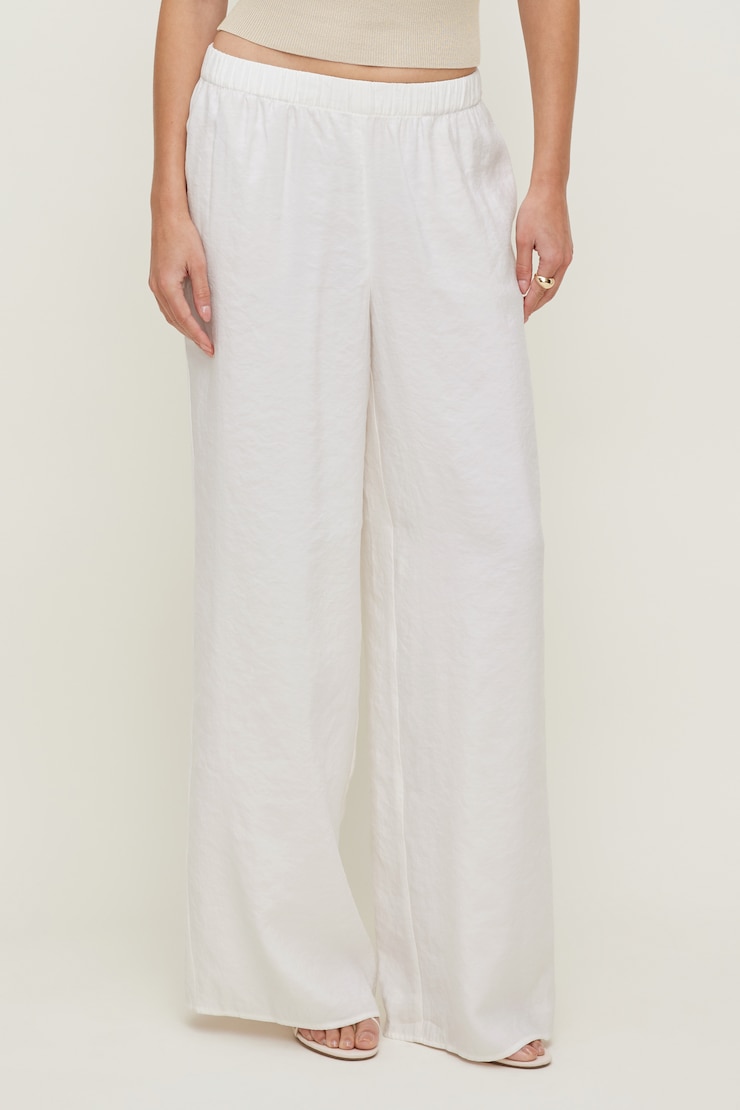 Priya Wide Leg Pants Calming White large