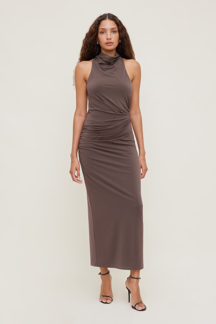 Willow Sculpt Maxi Dress Peppercorn Brown large