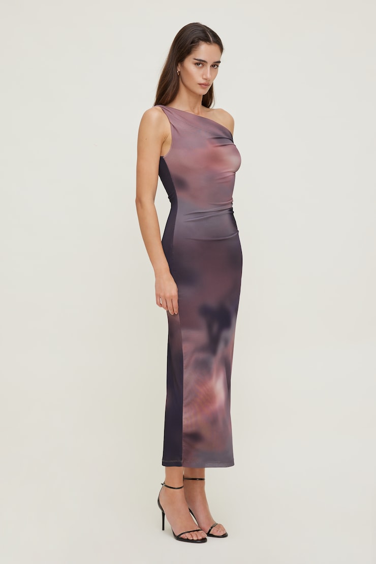 Jayde Mesh Midi Dress Purple Blur large