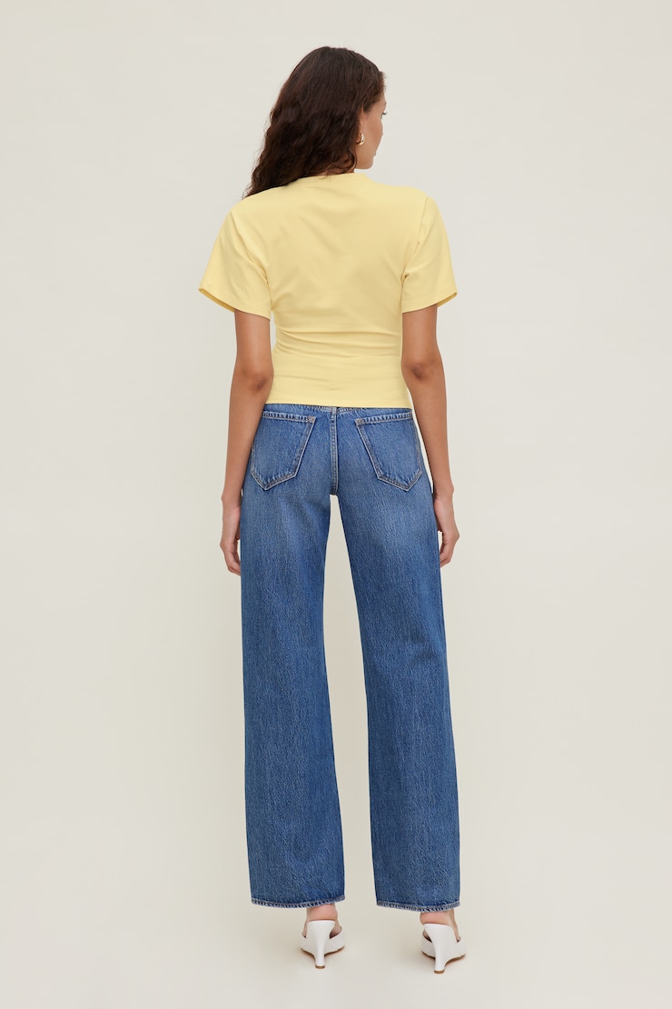 Andrea Cotton Spandex T Shirt Pale Yellow large