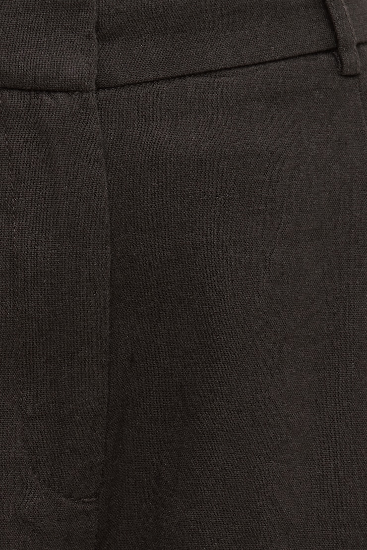 Linen High Rise Bermuda Shorts Chocolate Torte Brown large