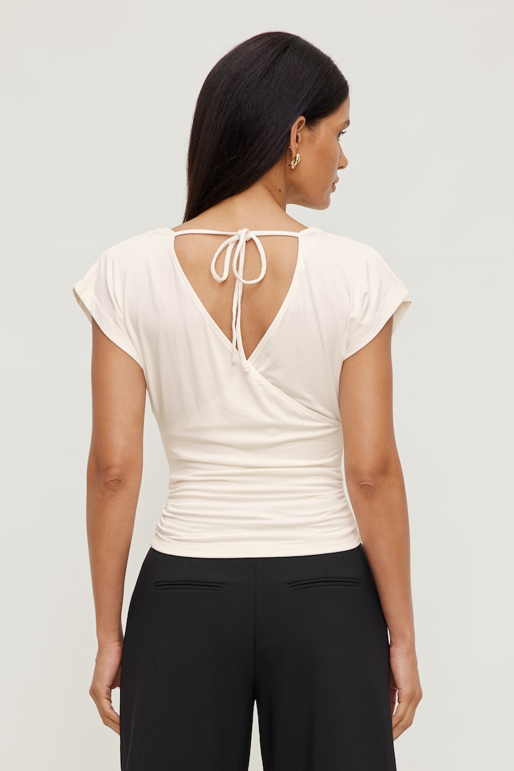 Flutter Sleeve Top Sea Salt Cream large