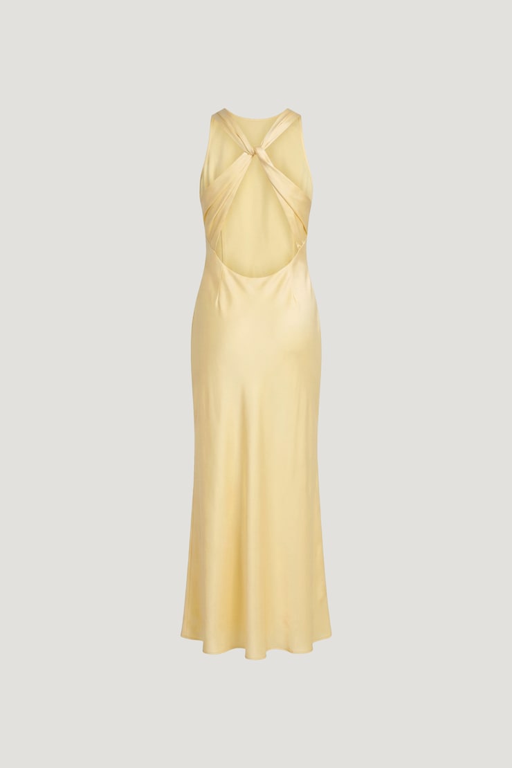 Andy Satin Maxi Dress Pale Yellow large