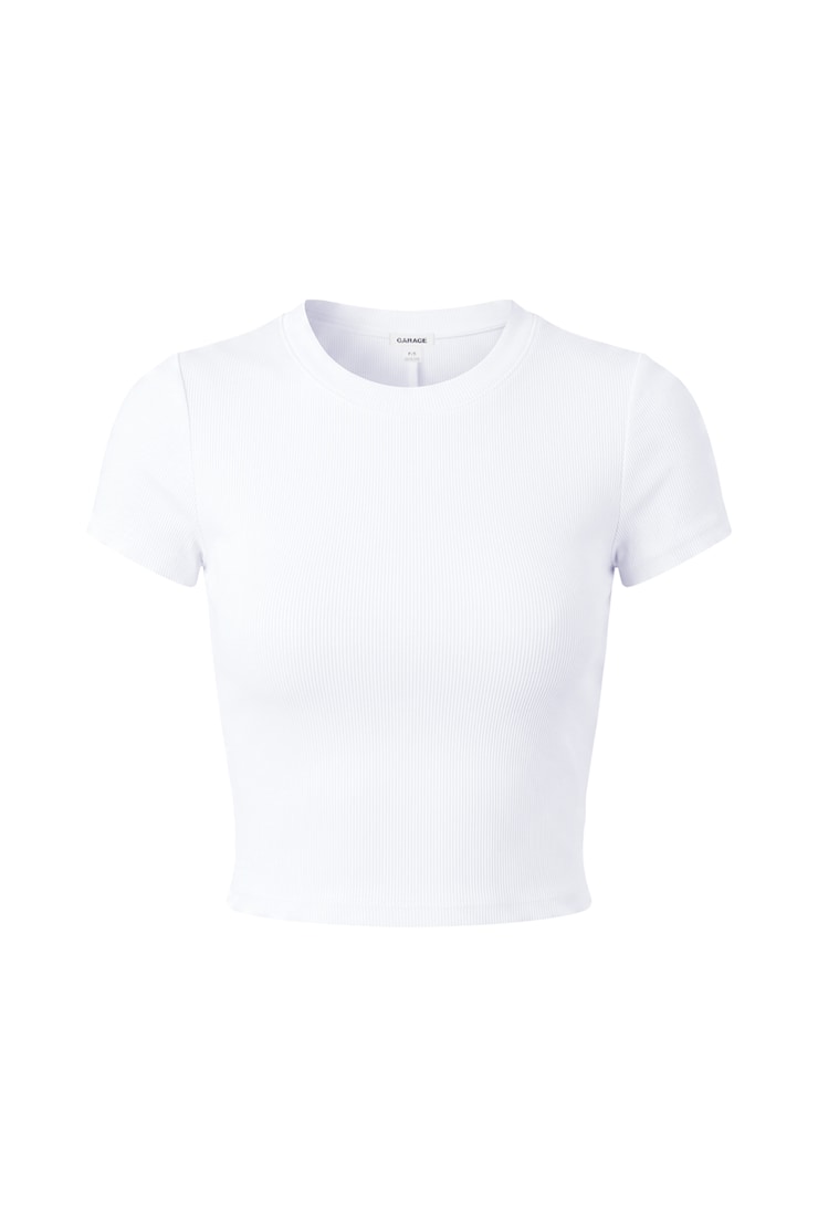 SnatchRib Cropped Crewneck T-Shirt, Bright White, large