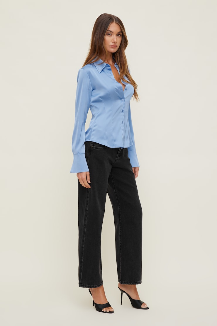 Kyra Satin Shirt Bel Air Blue large