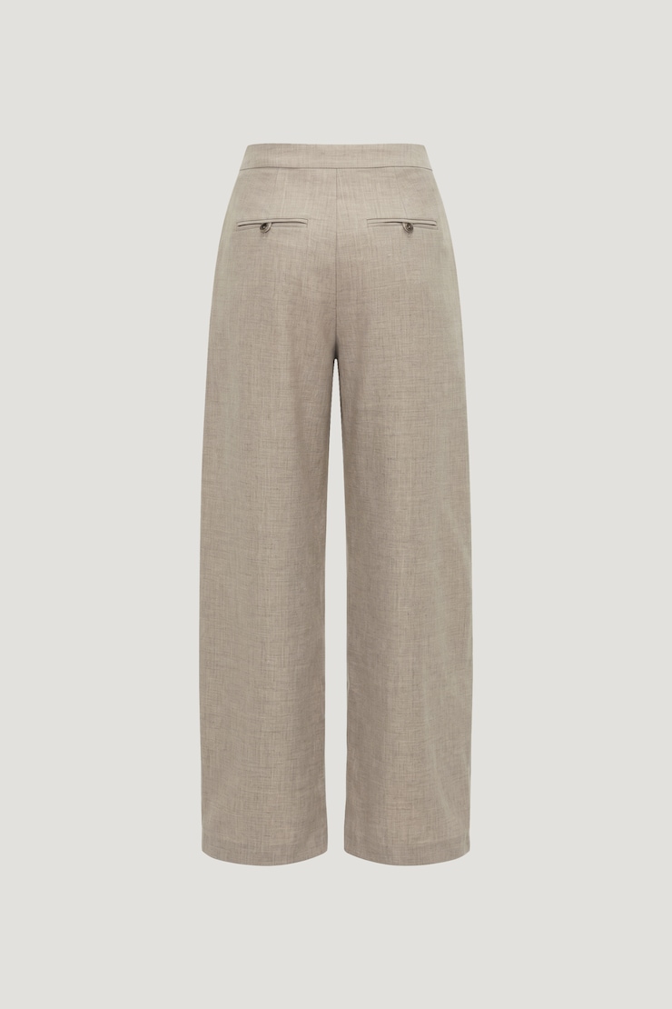 Slater Barrel Leg Pants Warm Oats Beige large