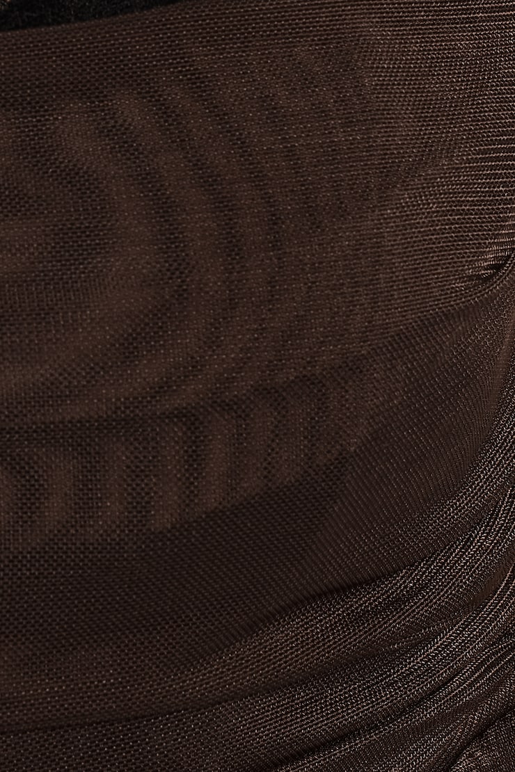 Ally Mesh Peekaboo Bustier, Chocolate Mousse Brown/Jet Black, large