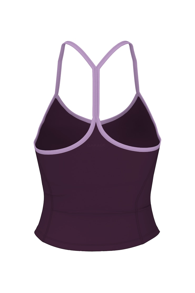 Active Y-Back Tank Top, Wild Berry Maroon/Charged Lilac Purple, large