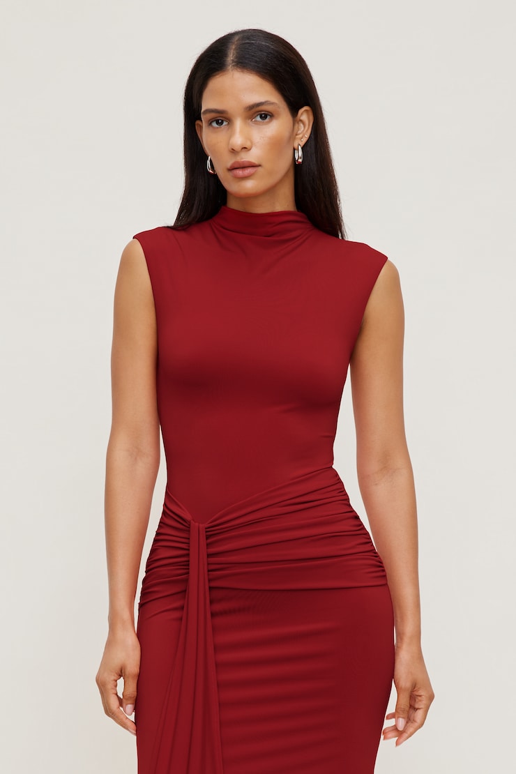 Talia Sculpt Maxi Dress Savvy Red large