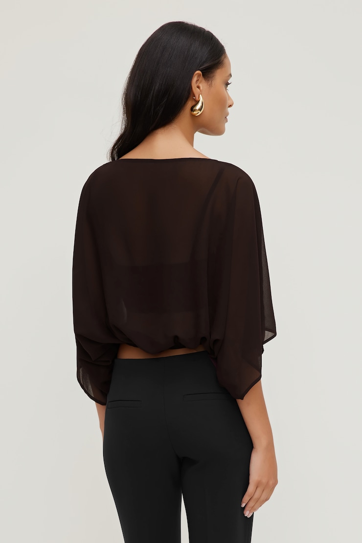 Bubble Cape Top Cherry Lacquer Burgundy large