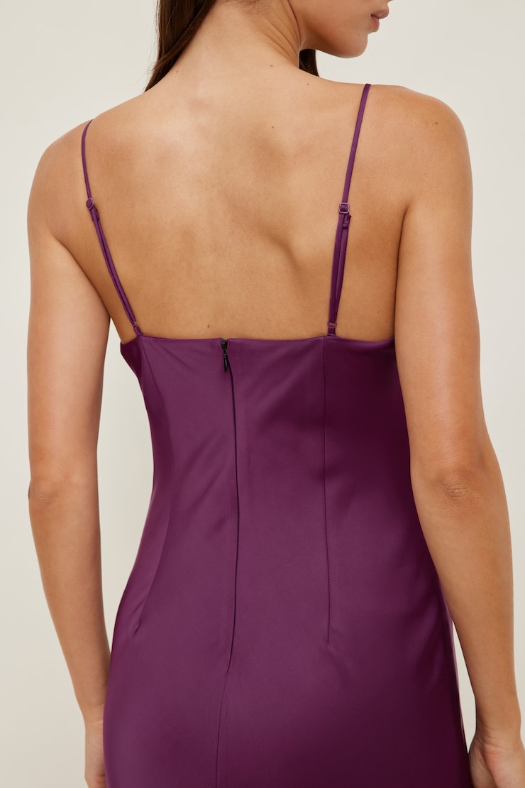 Bustier Satin Maxi Dress Plum Caspia Purple large