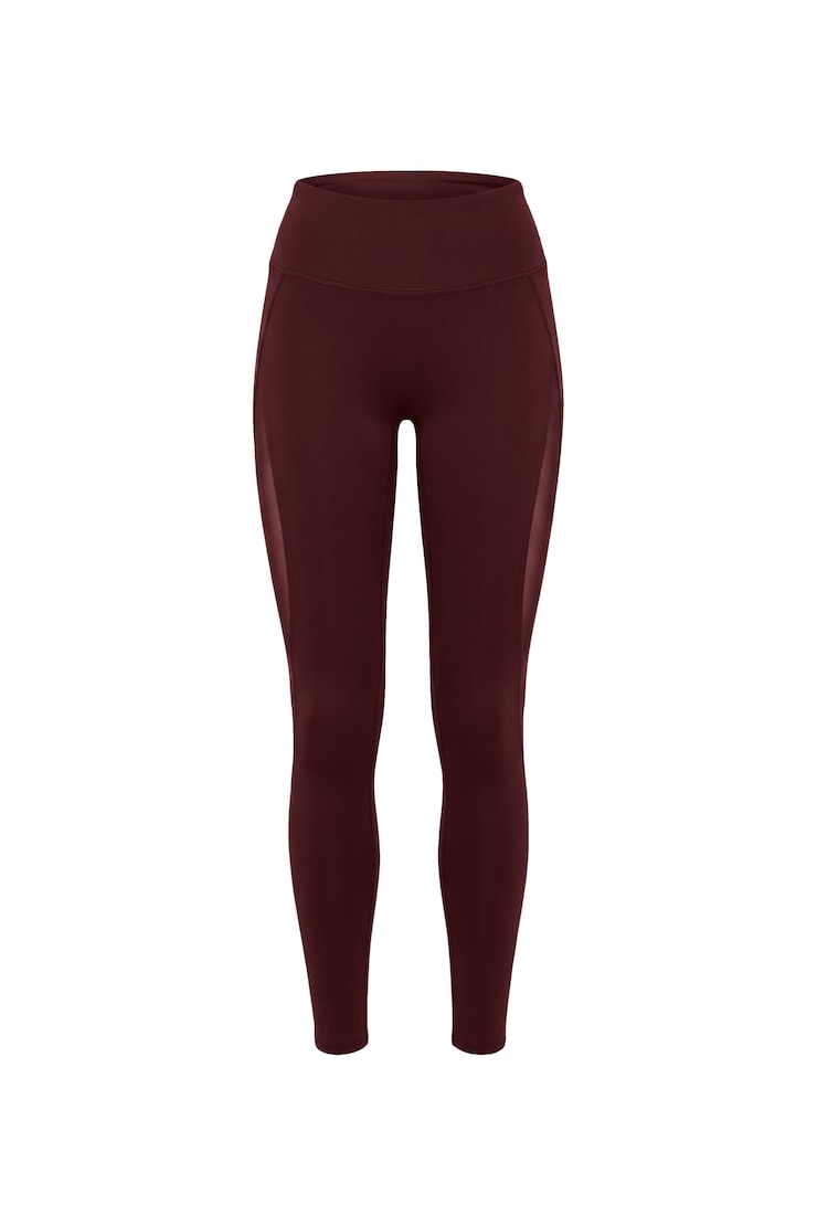 Active Mesh Leggings, Burgundy Bite, large