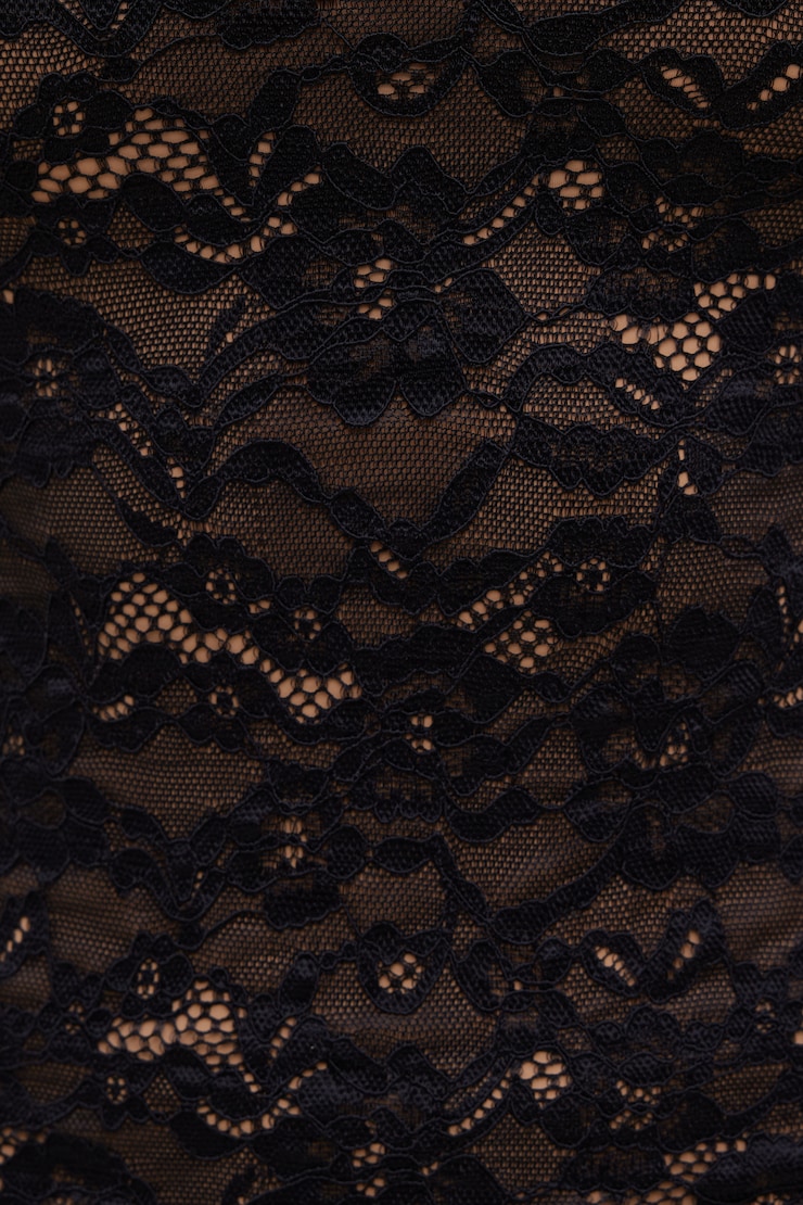 Nola Lace Long Sleeve Top Jet Black Lace large