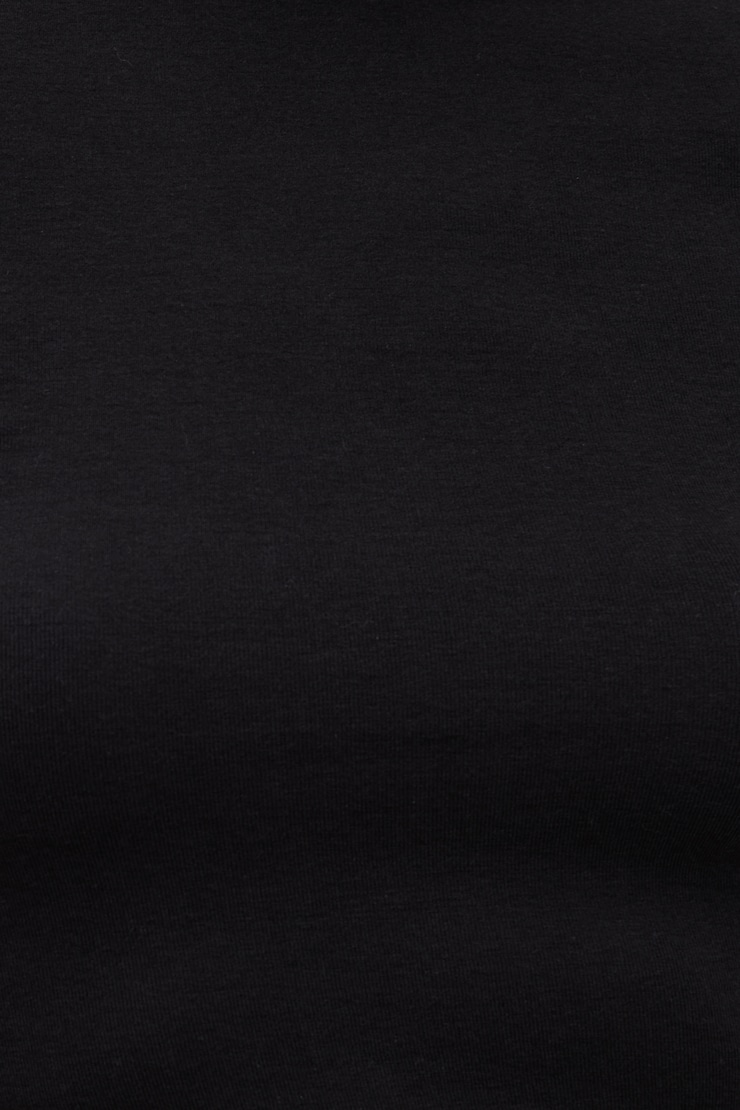 3/4 Sleeve Turtleneck Top Jet Black large