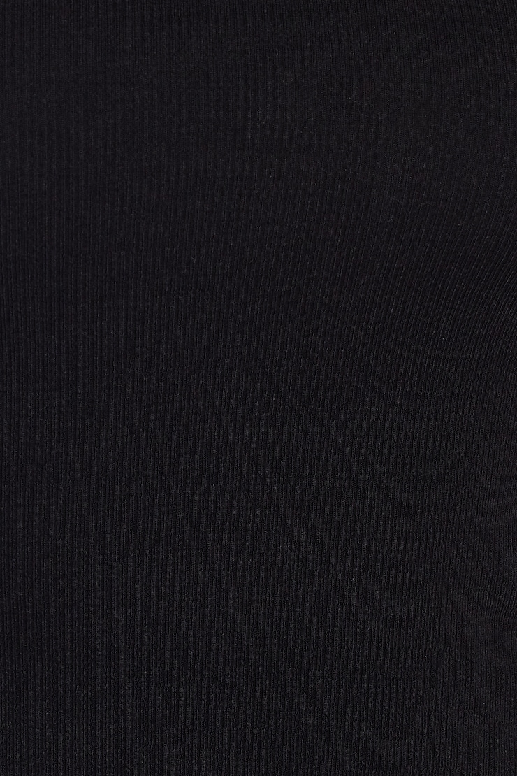 SnatchRib Cropped Crewneck T-Shirt, Jet Black, large