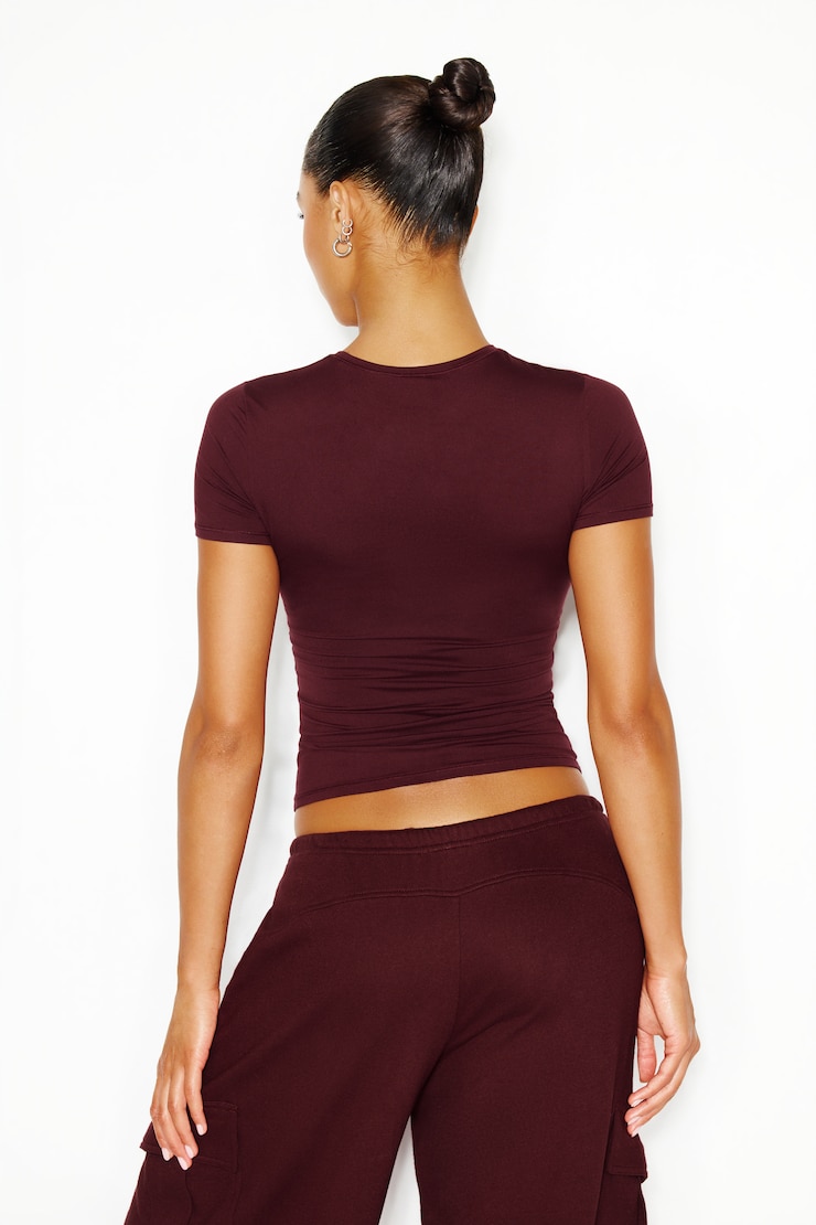 Baretouch Crewneck T-Shirt, Burgundy Bite, large