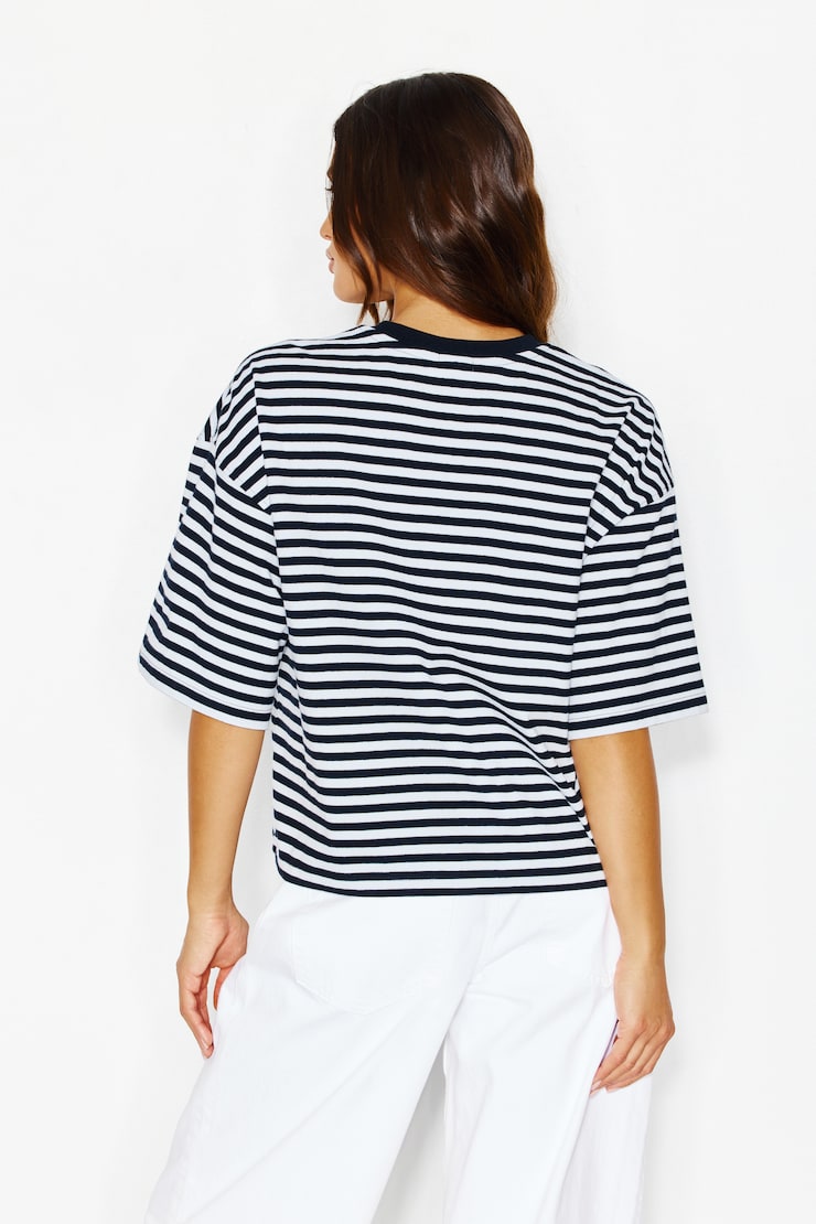 Fluid Crewneck T-Shirt, YDS-1271-EVEN STRIPES-P, large