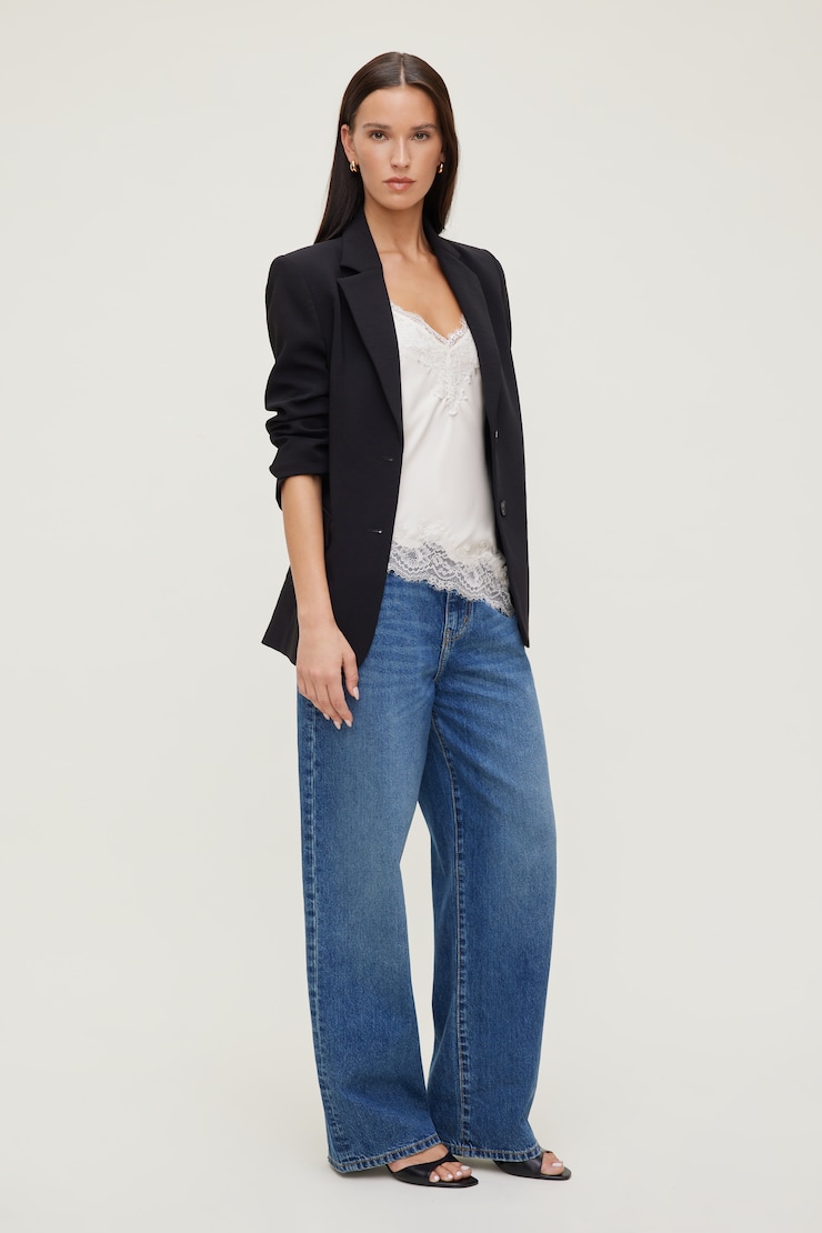 Rowan Mid Rise Baggy Wide Leg Jeans Medium Indigo / Aspen Blue large