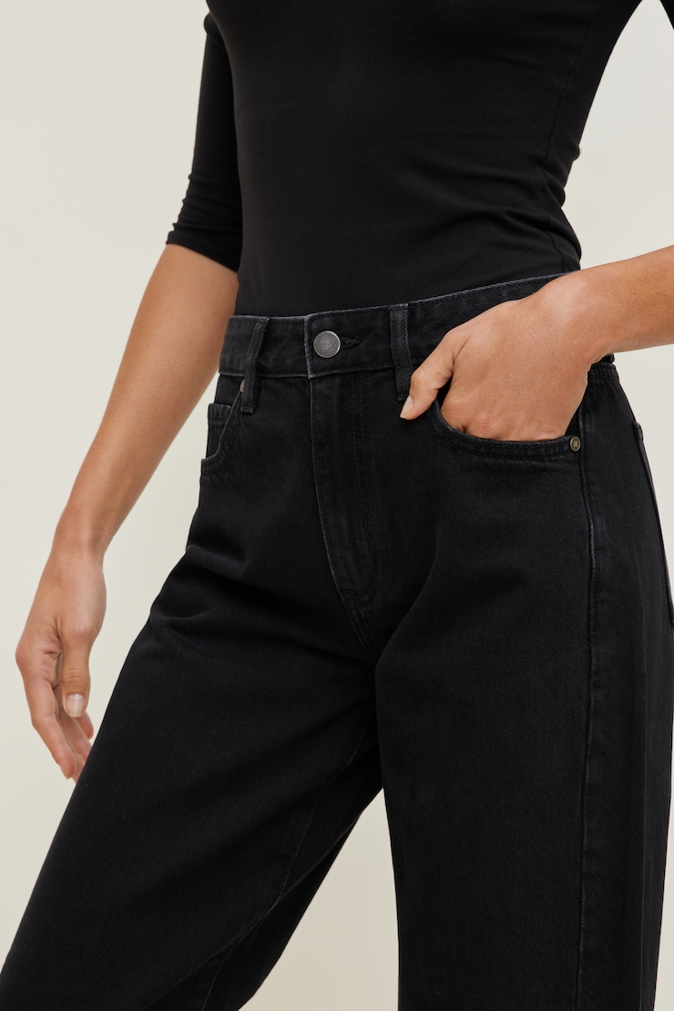 Kennedy High Rise Barrel Leg Jeans Granite Black large
